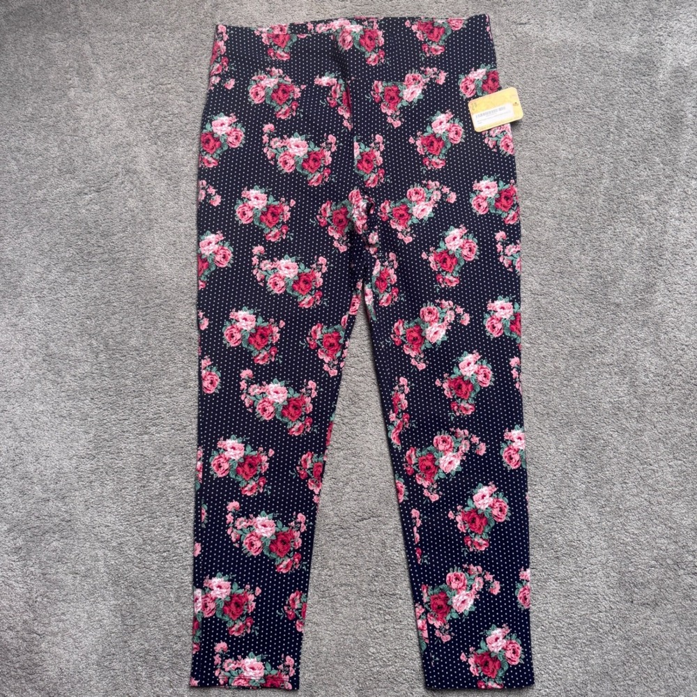 NEW Hybrid & Company Women's 2X Floral Pants USA MADE Stretch